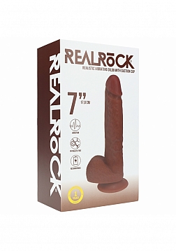 RealRock - Ultra Realistic Skin - Vibrating Rechargeable - Regular Straight with Balls - 7\