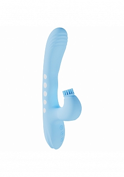 DOLCE VIVE - Andria - LED Rechargeable Dual Motor - G-Spot VIbrating and Tap Clit Stimulator - Blue