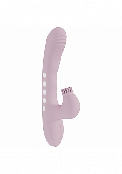 DOLCE VIVE - Andria - LED Rechargeable Dual Motor - G-Spot VIbrating and Tap Clit Stimulator - Pink