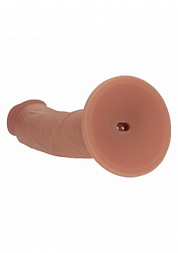 Realrock - Dual Layered - Silicone - Curved Realistic Vibrating Dildo with Suction Cup - 8\