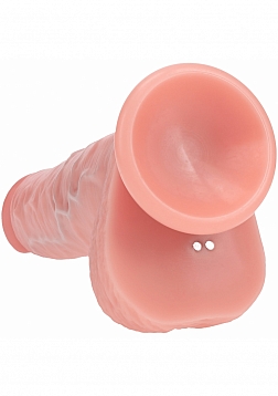 Realrock - Dual Layered - Silicone - Realistic Vibrating Thrusting Dildo with Balls and Suction Cup 