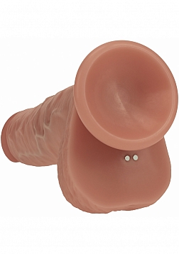 Realrock - Dual Layered - Silicone - Realistic Vibrating Thrusting Dildo with Balls and Suction Cup 