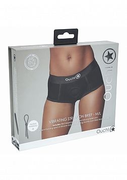 Ouch! - Vibrating Strap-on Brief - Black - M/L