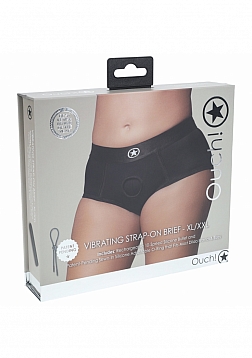 Ouch! - Vibrating Strap-on Brief - Black - XL/XXL