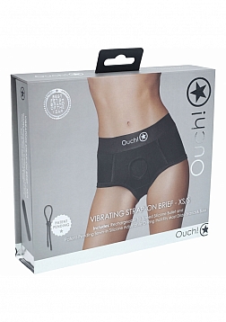 Ouch! - Vibrating Strap-on Brief - Black - XS/S