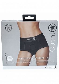 Ouch! - Vibrating Strap-on Brief - Black - XS/S