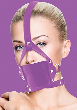 Ouch! - Leather Mouth Gag - Purple