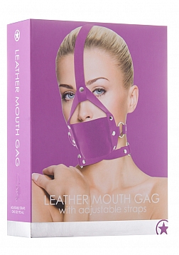 Ouch! - Leather Mouth Gag - Purple