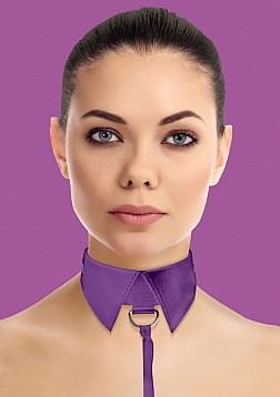 Ouch! - Classic Collar with Leash - Purple