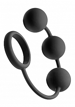 Silicone Cockring with 3 Weighted Balls