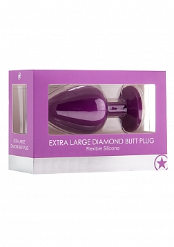Ouch! - Extra Large Diamond Butt Plug - Purple