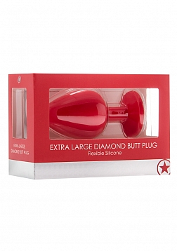 Ouch! - Extra Large Diamond Butt Plug - Red