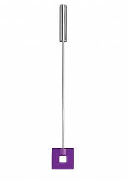 Ouch! - Leather Square Tipped Crop - Purple