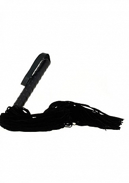 Black Suede Leather Whip with Leather Handle