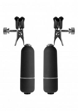 Ouch! - Vibrating Nipple Clamps - Black