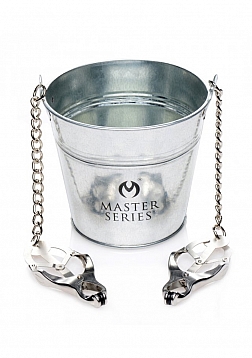 Slave Bucket Labia and Nipple Clamps - Silver