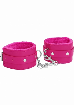 Ouch! - Plush Leather Ankle Cuffs - Pink