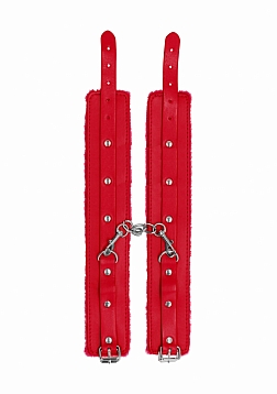 Ouch! - Plush Leather Ankle Cuff - Red