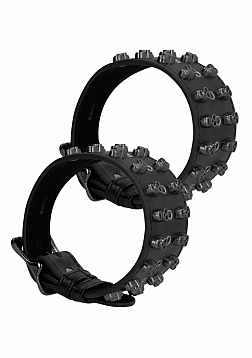 Ouch! - Ankle Cuffs with Skulls - Black