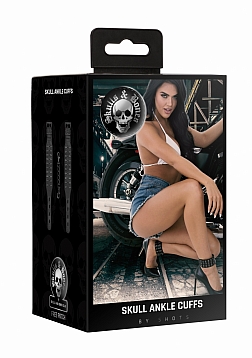 Ouch! - Ankle Cuffs with Skulls - Black