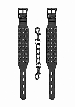 Ouch! - Ankle Cuffs with Skulls - Black