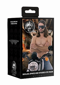 Ouch! - Eye Mask with Skulls & Spikes - Black