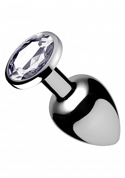 Clear Gem Anal Plug Medium - Clear