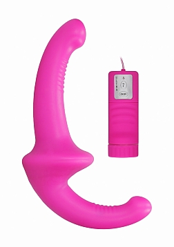Ouch! - Vibrating Silicone Strapless Strap On-Pink