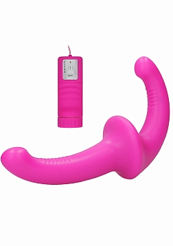 Ouch! - Vibrating Silicone Strapless Strap On-Pink
