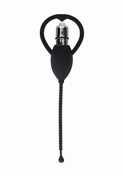 Ouch! - Urethral Sounding Vibrating Bullet Plug-Black