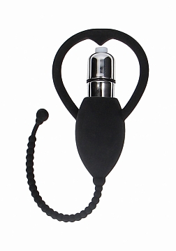 Ouch! - Urethral Sounding Vibrating Bullet Plug-Black