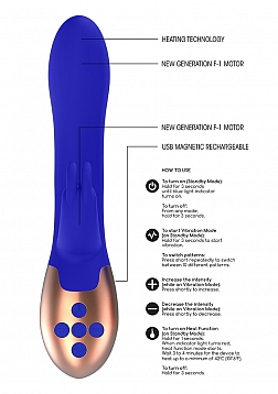 Elegance - Heating Rabbit Vibrator - Blue