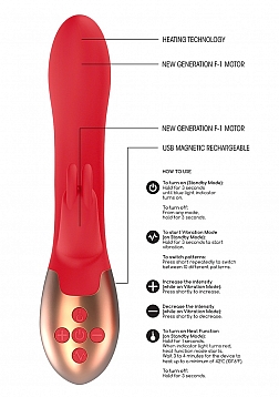 Elegance - Heating Rabbit Vibrator - Red