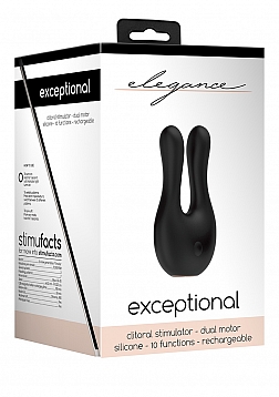 Elegance - Dual Motor Clitoral Stimulator - Black