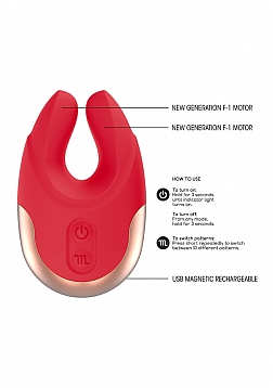 Elegance - Dual Motor Clitoral Stimulator - Red