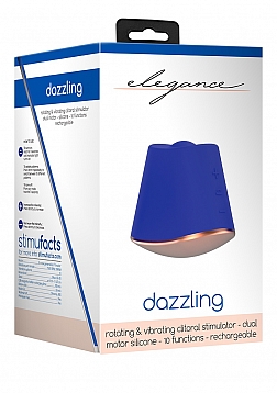 Elegance - 180/360 Degree Rotating & Vibrating Clitoral Stimulator - Blue