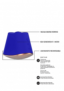 Elegance - 180/360 Degree Rotating & Vibrating Clitoral Stimulator - Blue