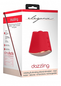 Elegance - 180/360 Degree Rotating & Vibrating Clitoral Stimulator - Red