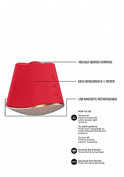 Elegance - 180/360 Degree Rotating & Vibrating Clitoral Stimulator - Red