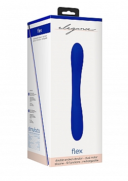 Elegance - Ultimate Flexibility Flat Double-Ended..Rechargeable Vibrator-Blue