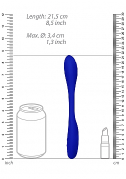 Elegance - Ultimate Flexibility Flat Double-Ended..Rechargeable Vibrator-Blue