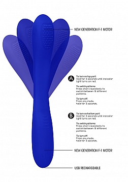 Elegance - Ultimate Flexibility Flat Double-Ended..Rechargeable Vibrator-Blue