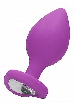 Ouch! - Diamond Heart Butt Plug-Extra Large-Purple