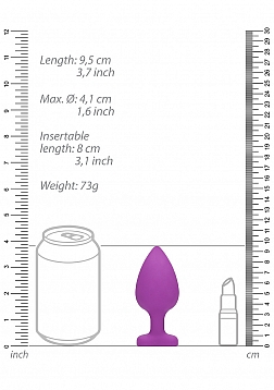 Ouch! - Diamond Heart Butt Plug-Extra Large-Purple