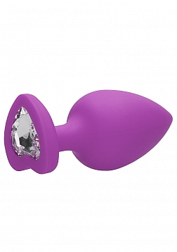 Ouch! - Diamond Heart Butt Plug-Extra Large-Purple