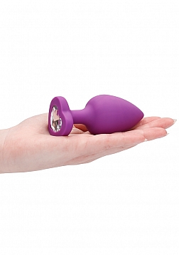 Ouch! - Diamond Heart Butt Plug-Extra Large-Purple