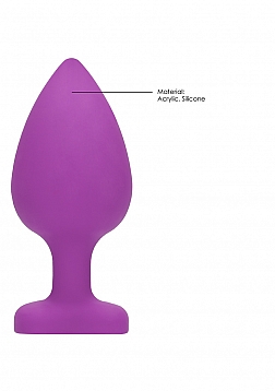 Ouch! - Diamond Heart Butt Plug-Extra Large-Purple