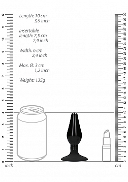 Ouch! - Interchangeable Butt Plug Set-Pointed Medium-Black