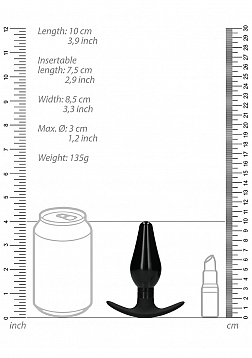 Ouch! - Interchangeable Butt Plug Set-Pointed Medium-Black