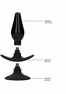 Ouch! - Interchangeable Butt Plug Set-Pointed Medium-Black